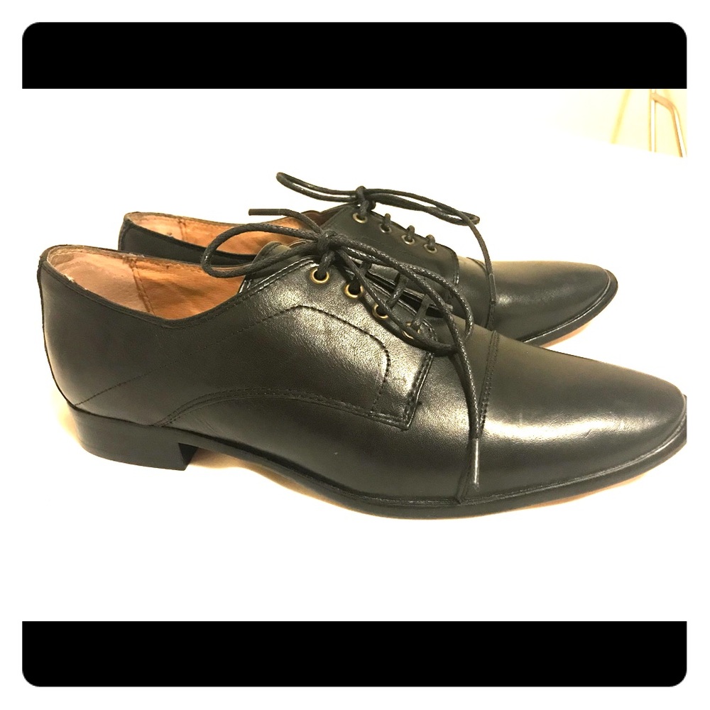 NEW Black Leather Corso Como Oxford Flats